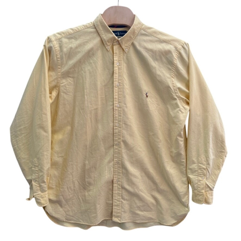 Ralph Lauren Mens 2XLT Tall Yellow Oxford Button Down Shirt Classic Fit Cotton